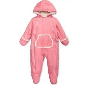 First Impressions Baby Boys & Girls Hooded Footed Bunting Snowsuit 12m pink NWT